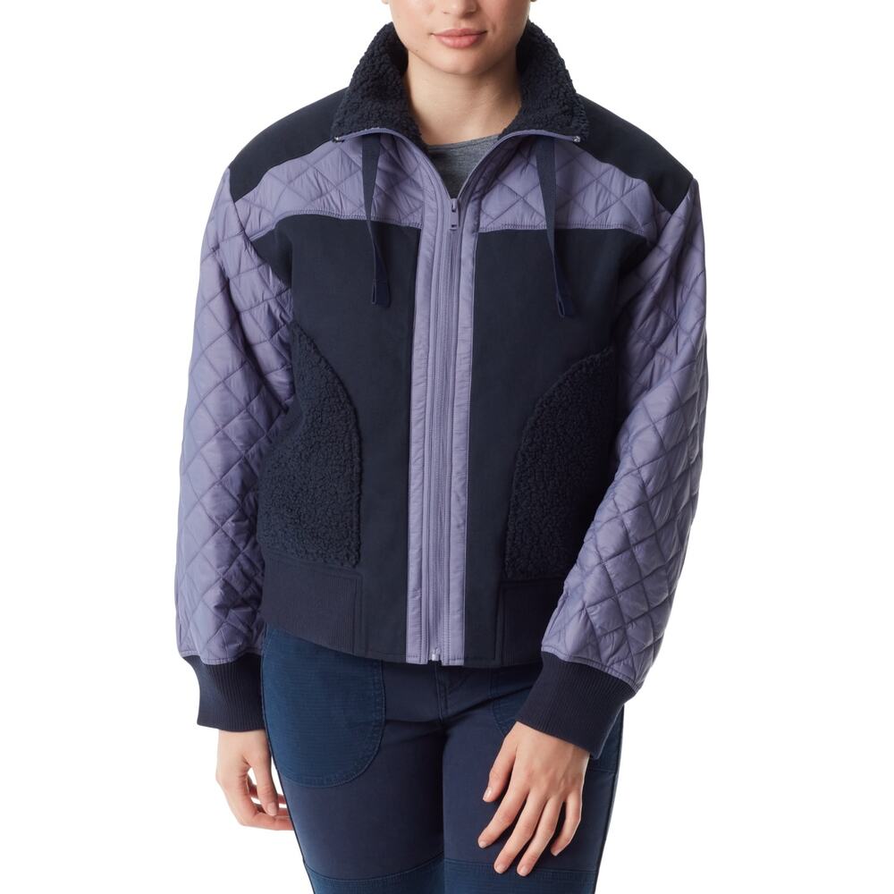 Bass Outdoor Women's Quilted-Trim Zip Bomber Jacket - Heron Multi XL